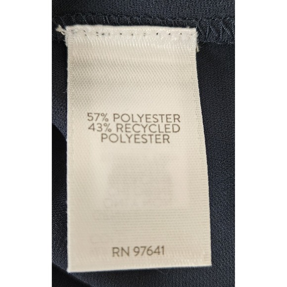 J. Jill Wearever Navy Formal Tiered Ruffle Hem Shift Dress Womens Size M NEW - Picture 8 of 9